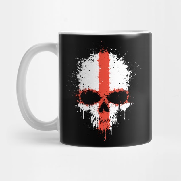 Chaotic English Flag Splatter Skull by jeffbartels